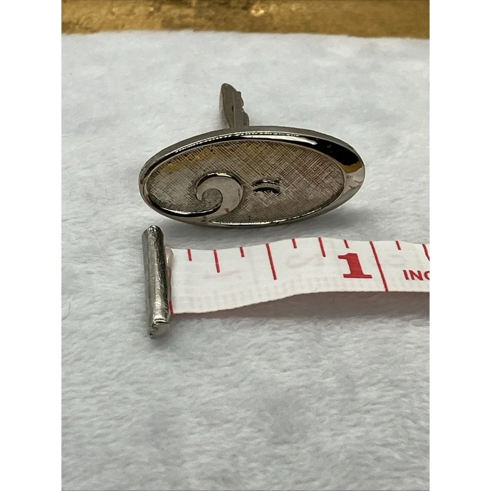Vtg Silver‎ Tone Cufflinks Dual Texture Smooth Wave Old Money Estate Luxury MCM